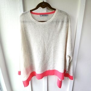 InCashmere Colorblock Cashmere Asymmetrical Sweater Size Large Oversize